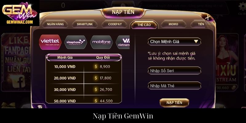 Nạp Tiền GemWin